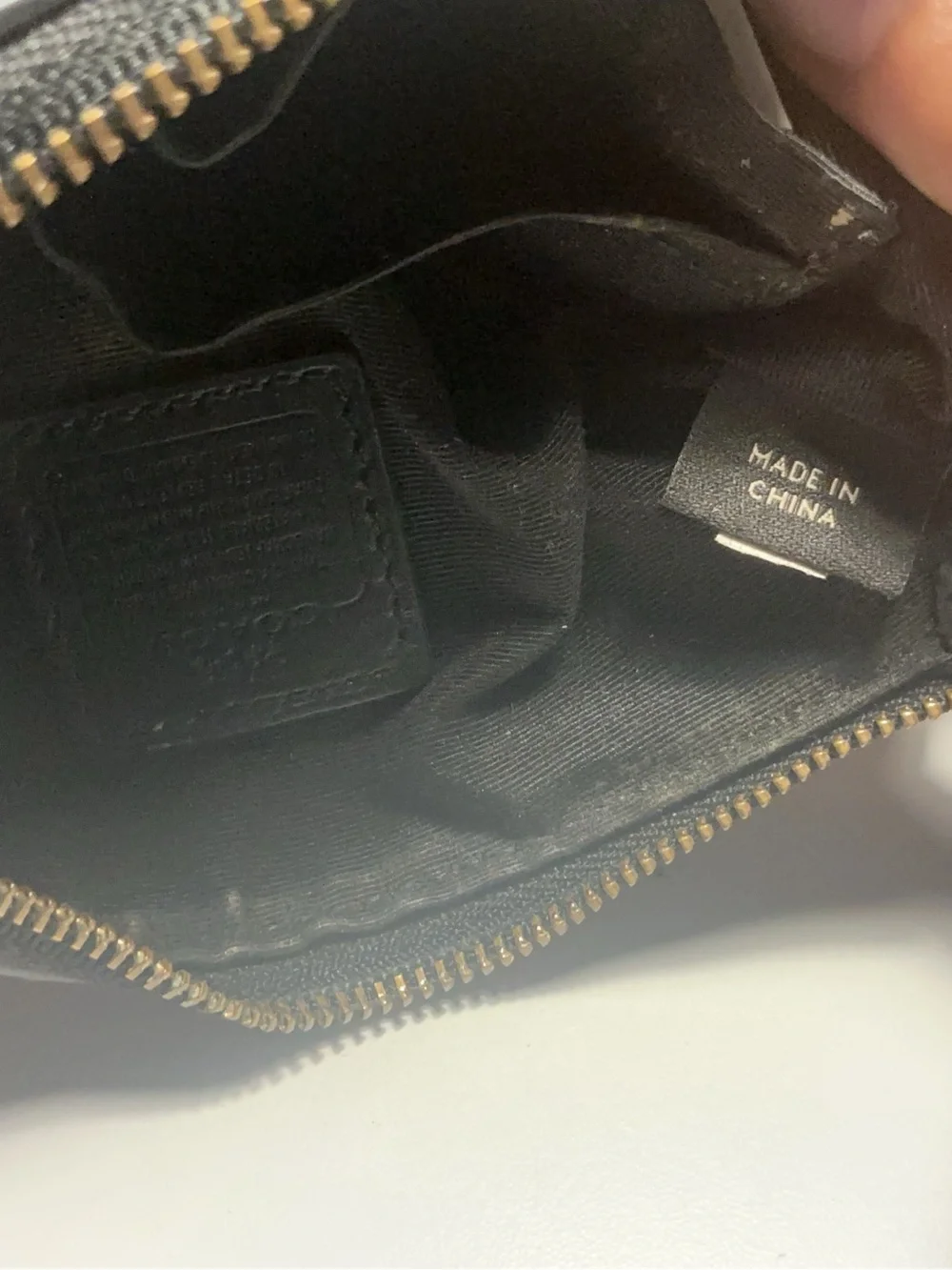 Coach Black Pebbled Leather Wristlet with Silver Logo